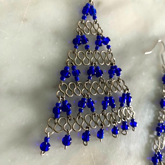 Triangle Beaded Earrings - Picture 5 of 9